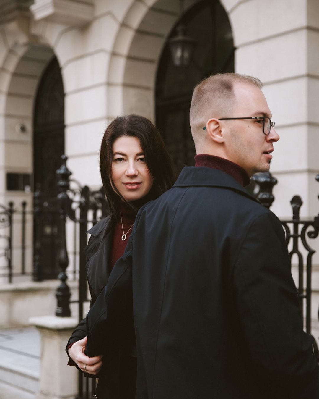 Couple walking in London